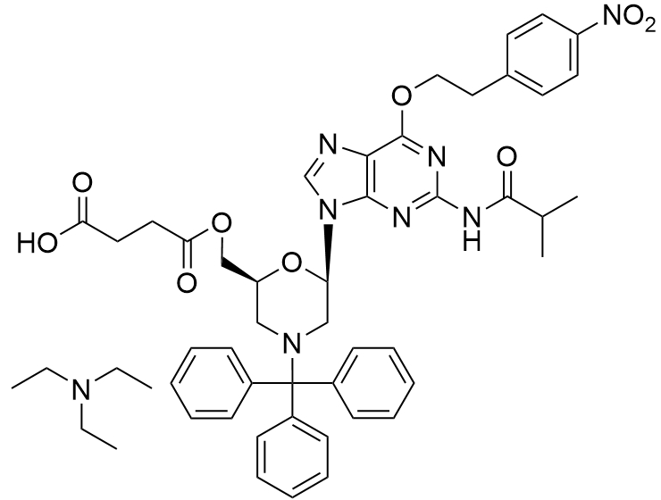 PMO-G(O6-NPE-N2-iBu) succinate, TEA salt